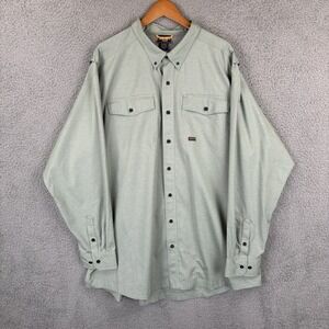 Ariat Rebar Shirt Mens 3XL Mint Long Sleeve Made Tough VenTEK DuraStretch Work